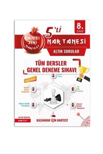 Nartest Yayınları 8.Sınıf Kırmızı Nar Efsane Tüm Dersler 5 Li Deneme Sınavı