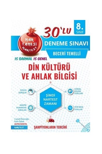 Nartest Yayınları 8.Sınıf Mavi Din Kültürü 30 Deneme Sınavı