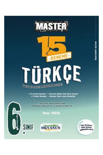 Okyanus Yayınları 6.Sınıf Master 15 Türkçe Denemesi