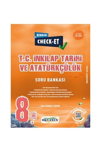 Okyanus Yayınları 8.Sınıf Kendini Check - Et İnkılap Tarihi ve Atatürkçülük Soru Bankası