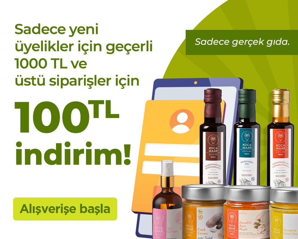 Yeni Üyeliklerde 1000 tl ve üzeri İlk Siparişe Özel 100 tl İndirim Fırsatı!