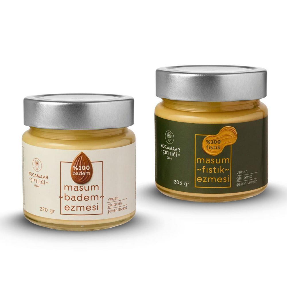 %100 Badem & Fıstık Ezmesi 2'li Set