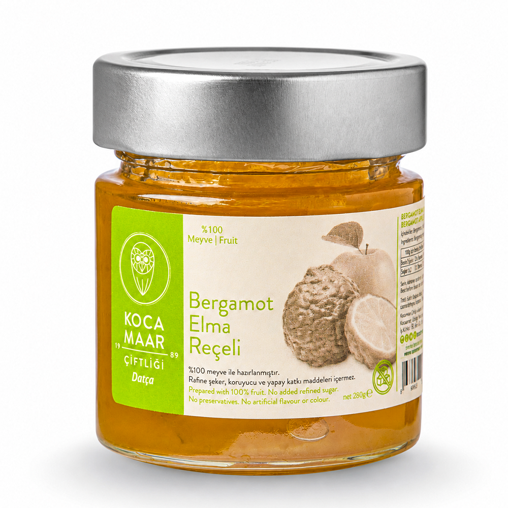 Kocamaar Çiftliği Bergamot Elma Reçeli (Rafine Şeker İlavesiz) 270 gr