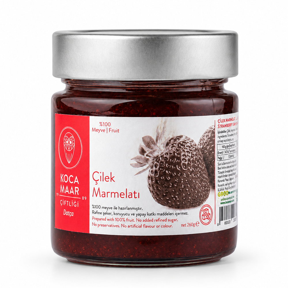 Kocamaar Çiftliği Çilek Marmelatı (Rafine Şeker İlavesiz) 260 gr