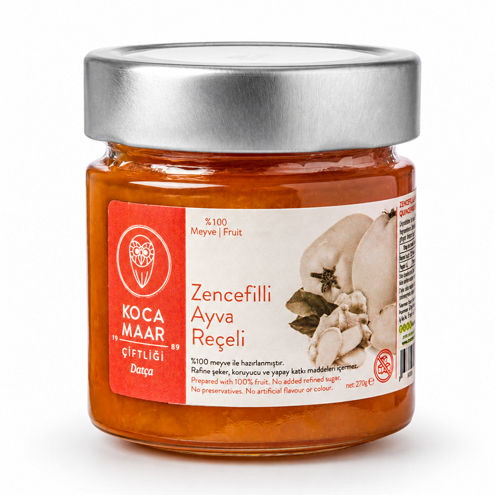 Kocamaar Çiftliği Zencefilli Ayva Reçeli (Rafine Şeker İlavesiz) 275 gr