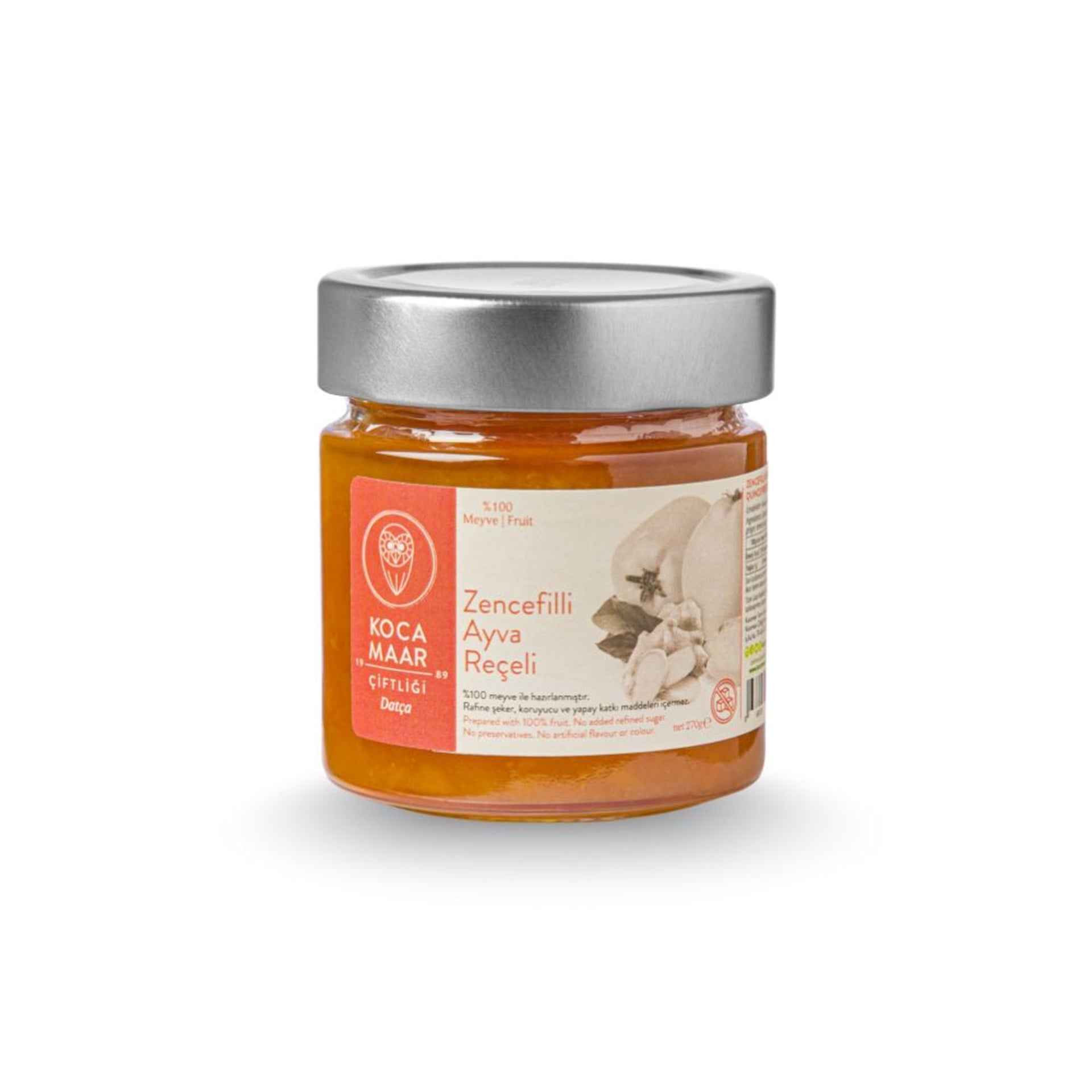 Şeker İlavesiz Zencefilli Ayva Reçeli 275 gr