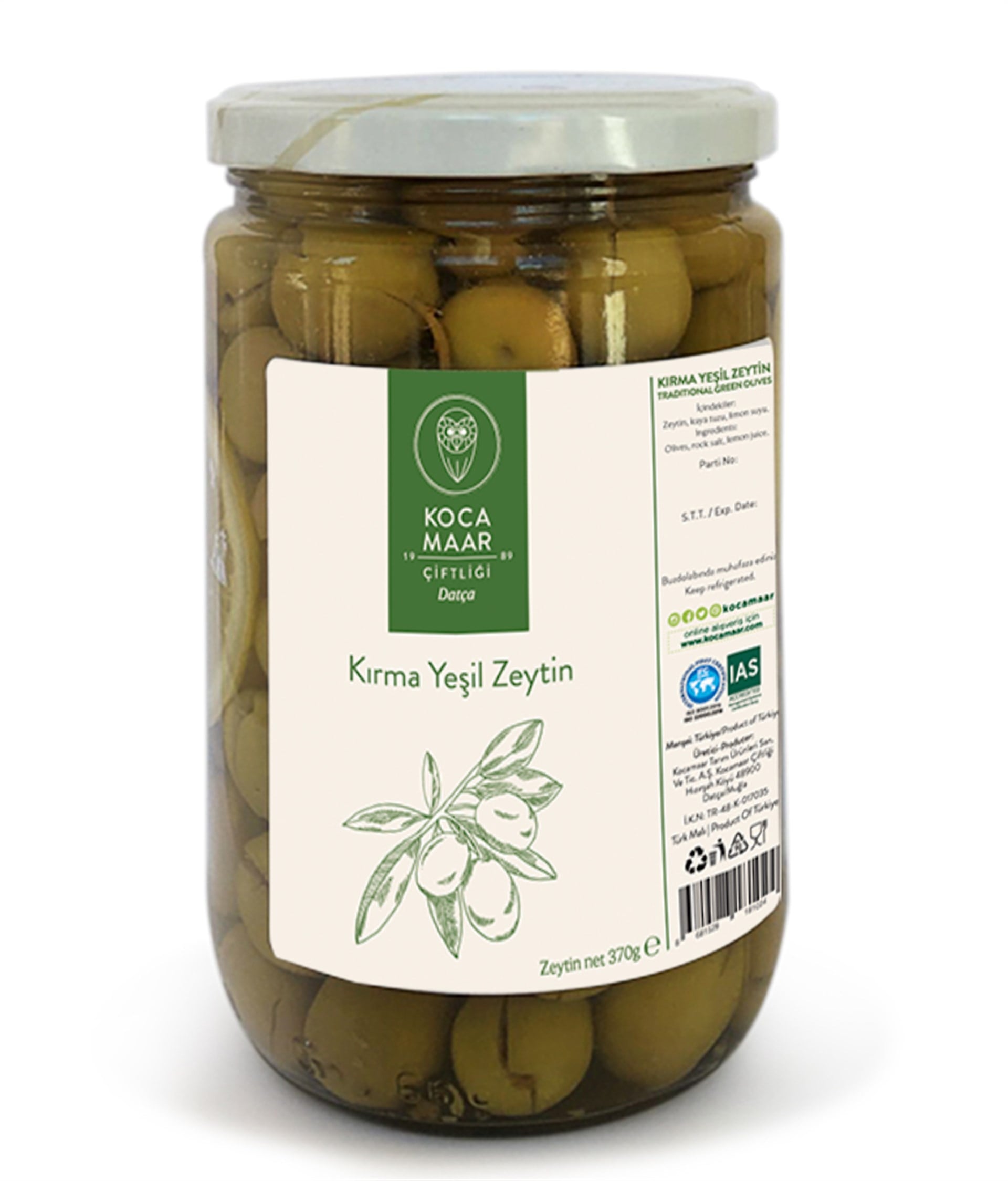 Yeşil Kırma Zeytin 370 gr
