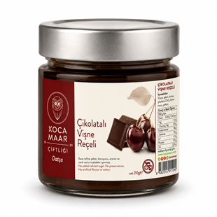 Çikolata Vişne Reçeli  (Rafine Şeker İlavesiz) 240 gr
