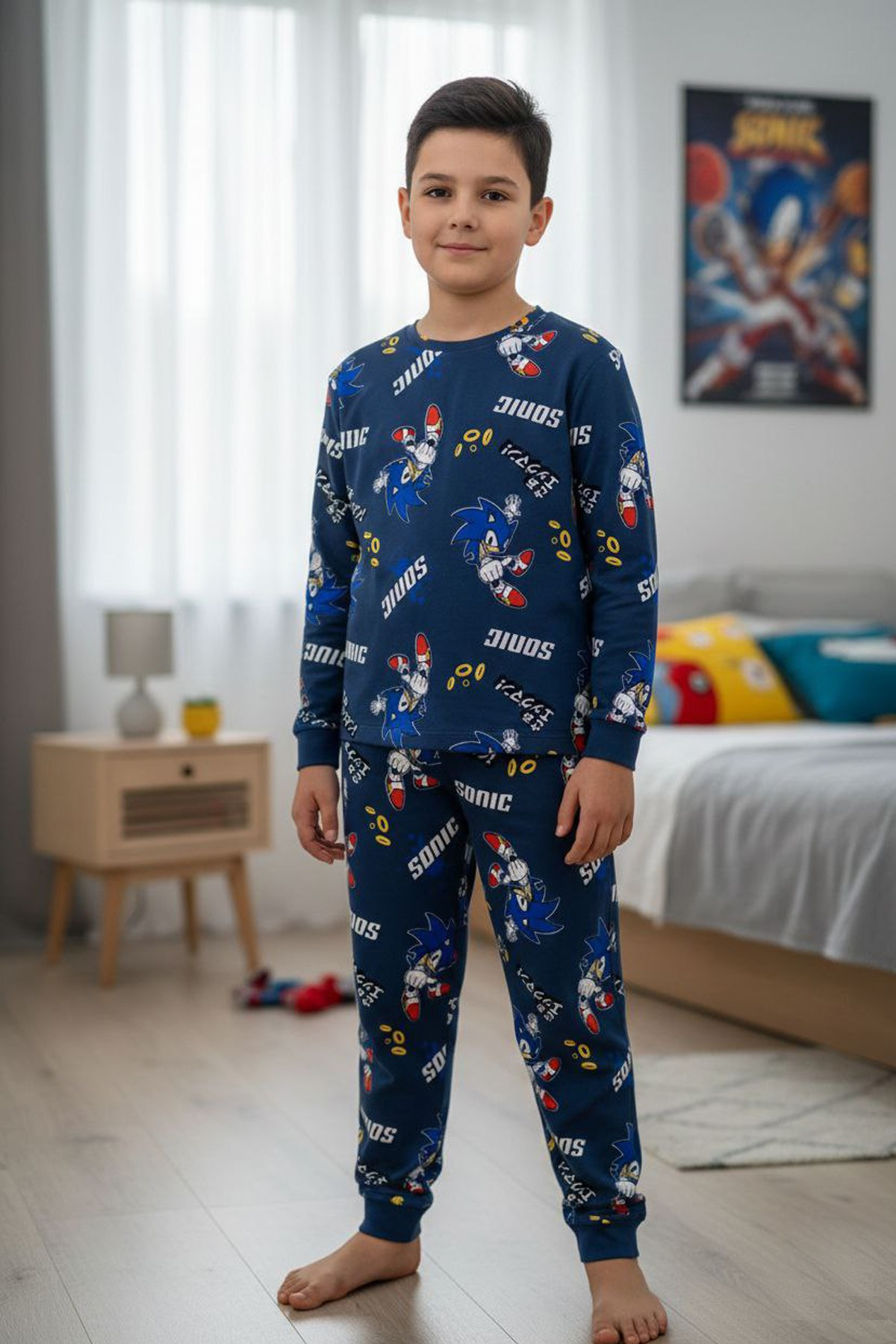 Erkek Çocuk %100 Pamuk Reaktif Boyalı İnterlok Kumaş Pijama Takımı