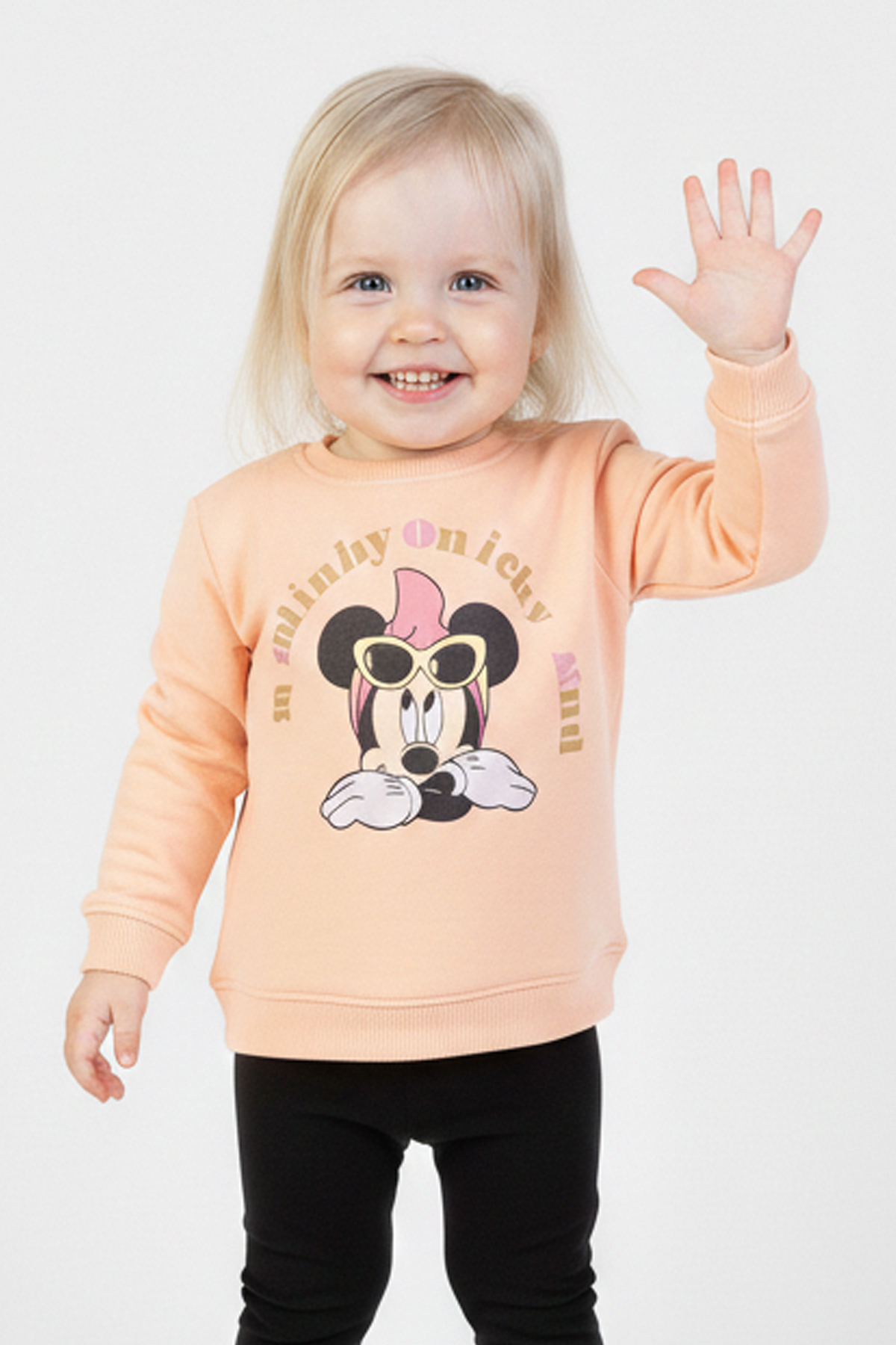 İki İplik Fırçalı Kumaş Baskılı Günlük Kullanım Bebe Sweatshirt