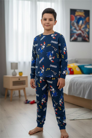 Erkek Çocuk %100 Pamuk Reaktif Boyalı İnterlok Kumaş Pijama Takımı