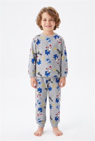 Erkek Çocuk Karakter Baskılı %100 Pamuk Süprem Kumaş Reaktif Boyama Uzun Kollu Pijama Takımı