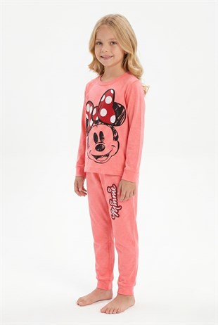 Kız Çocuk Karakter Baskılı %100 Pamuk Süprem Kumaş Uzun Kollu Pijama Takımı
