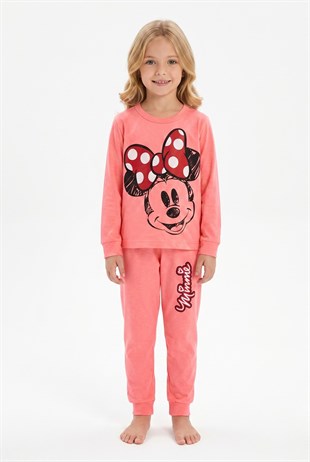 Kız Çocuk Karakter Baskılı %100 Pamuk Süprem Kumaş Uzun Kollu Pijama Takımı