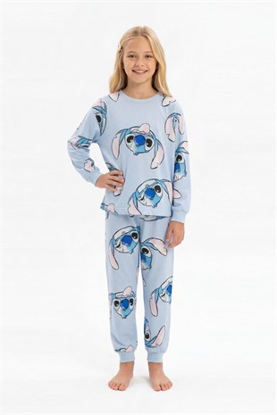 Garson Kız Çocuk %100 Pamuk Reaktif Boyalı Süprem Kumaş Pijama Takımı