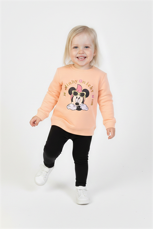 İki İplik Fırçalı Kumaş Baskılı Günlük Kullanım Bebe Sweatshirt