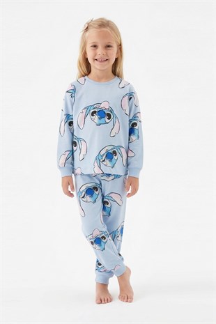Kız Çocuk %100 Pamuk Reaktif Boyalı Süprem Kumaş Pijama Takımı