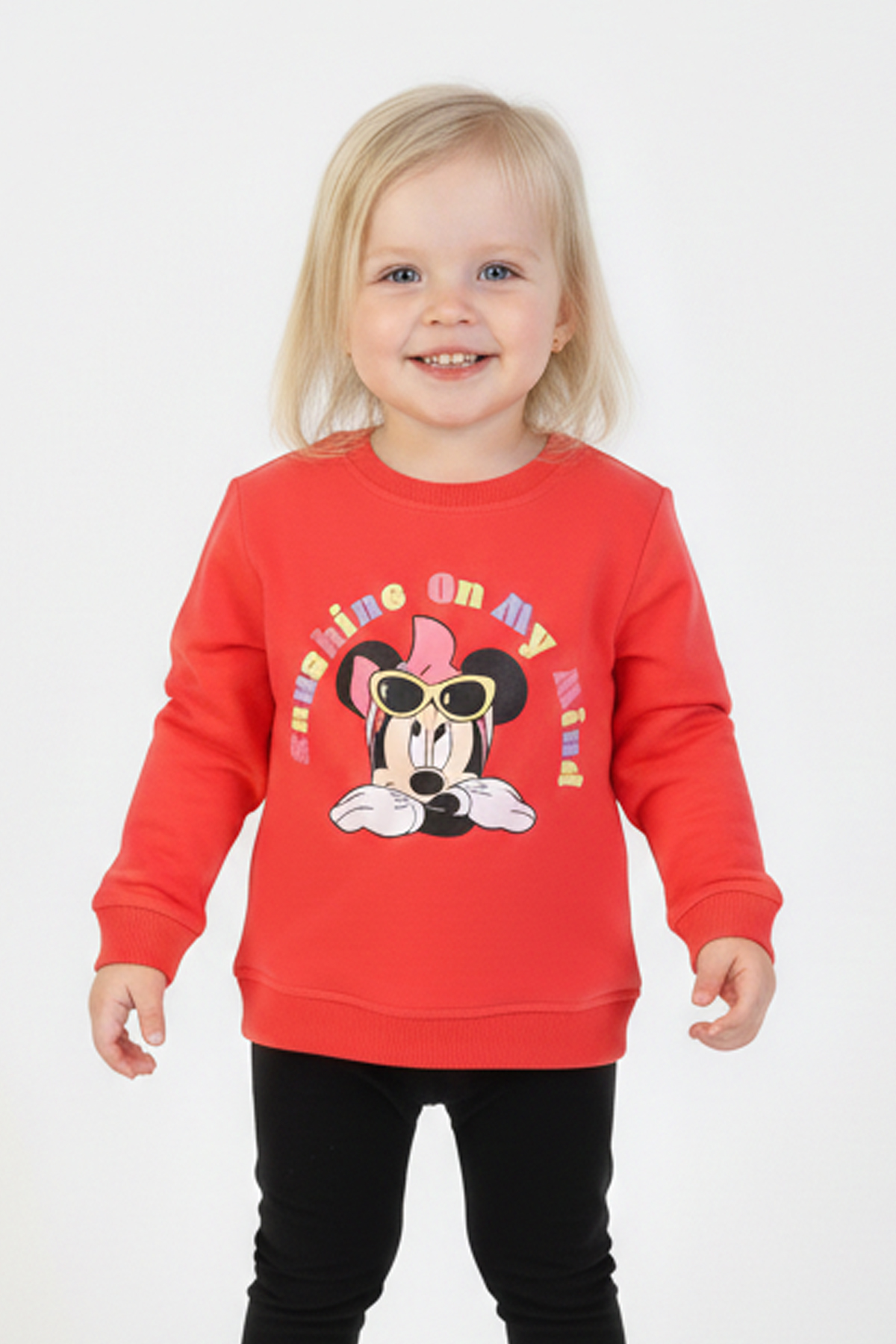 İki İplik Fırçalı Kumaş Baskılı Günlük Kullanım Bebe Sweatshirt