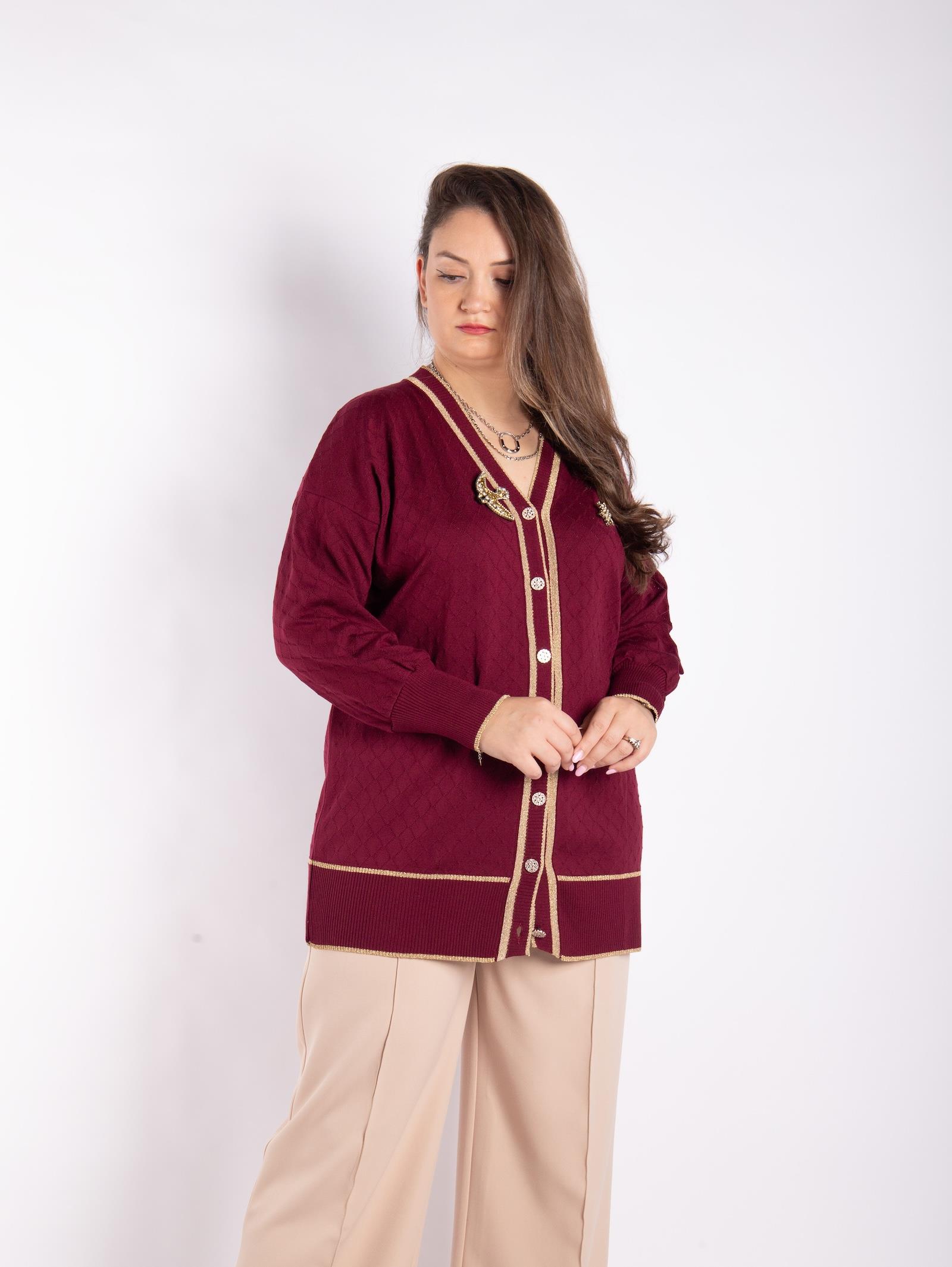 Bedrinxxl, Hırka & Yelek, Kırlangıç Hırka Bordo