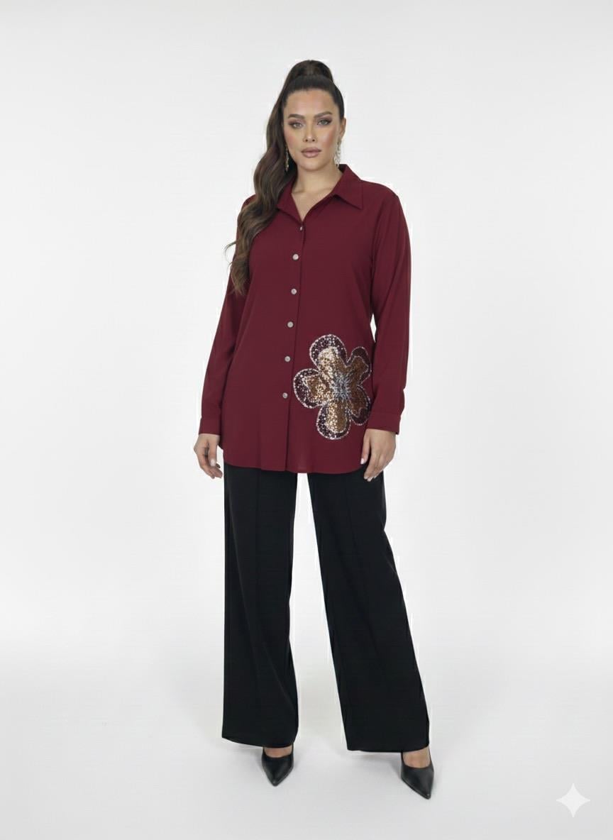 Bedrinxxl, Tunik, Menekşe Tunik Bordo