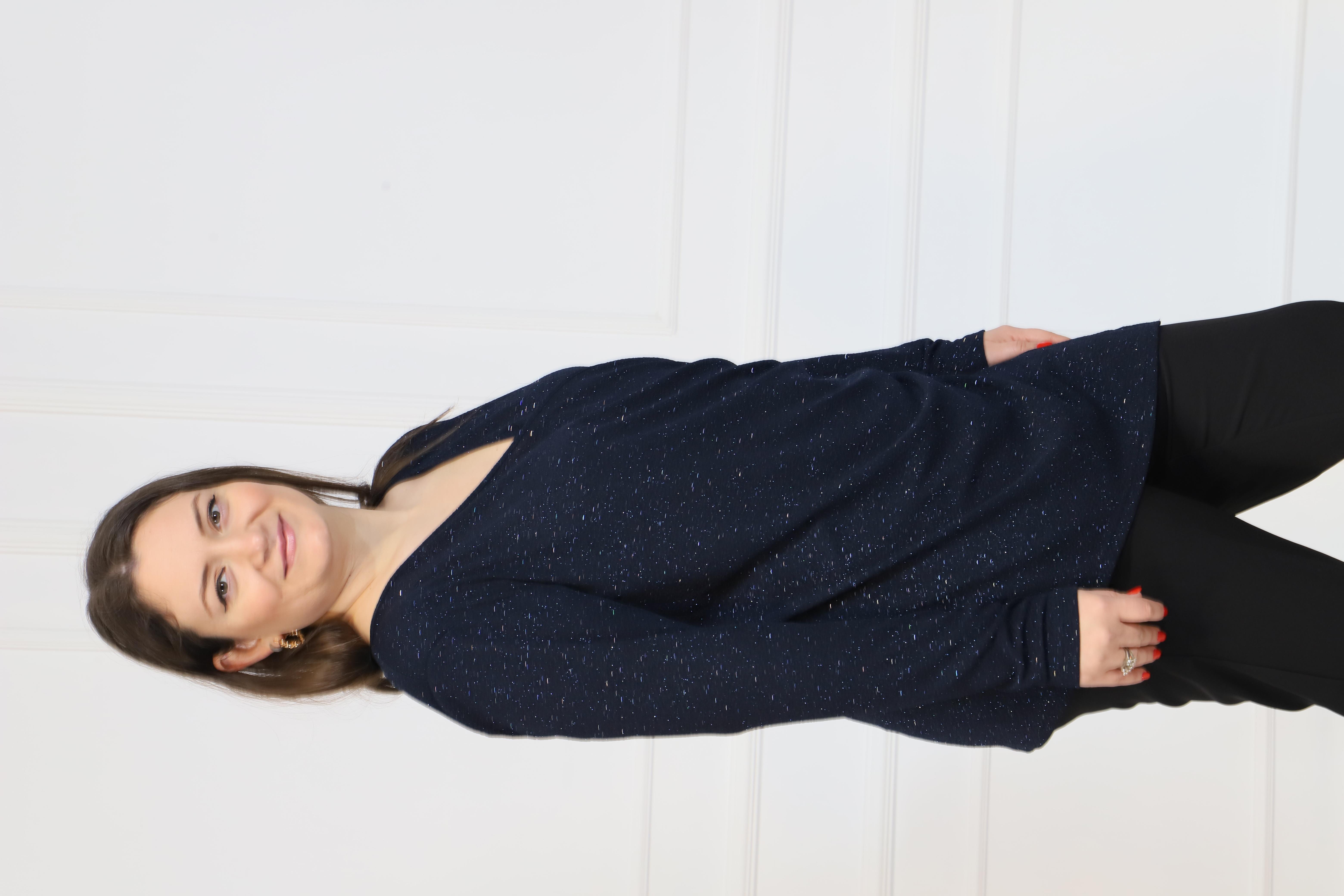 Bedrinxxl, Bluz, Büyük Beden Nilüfer Bluz Lacivert