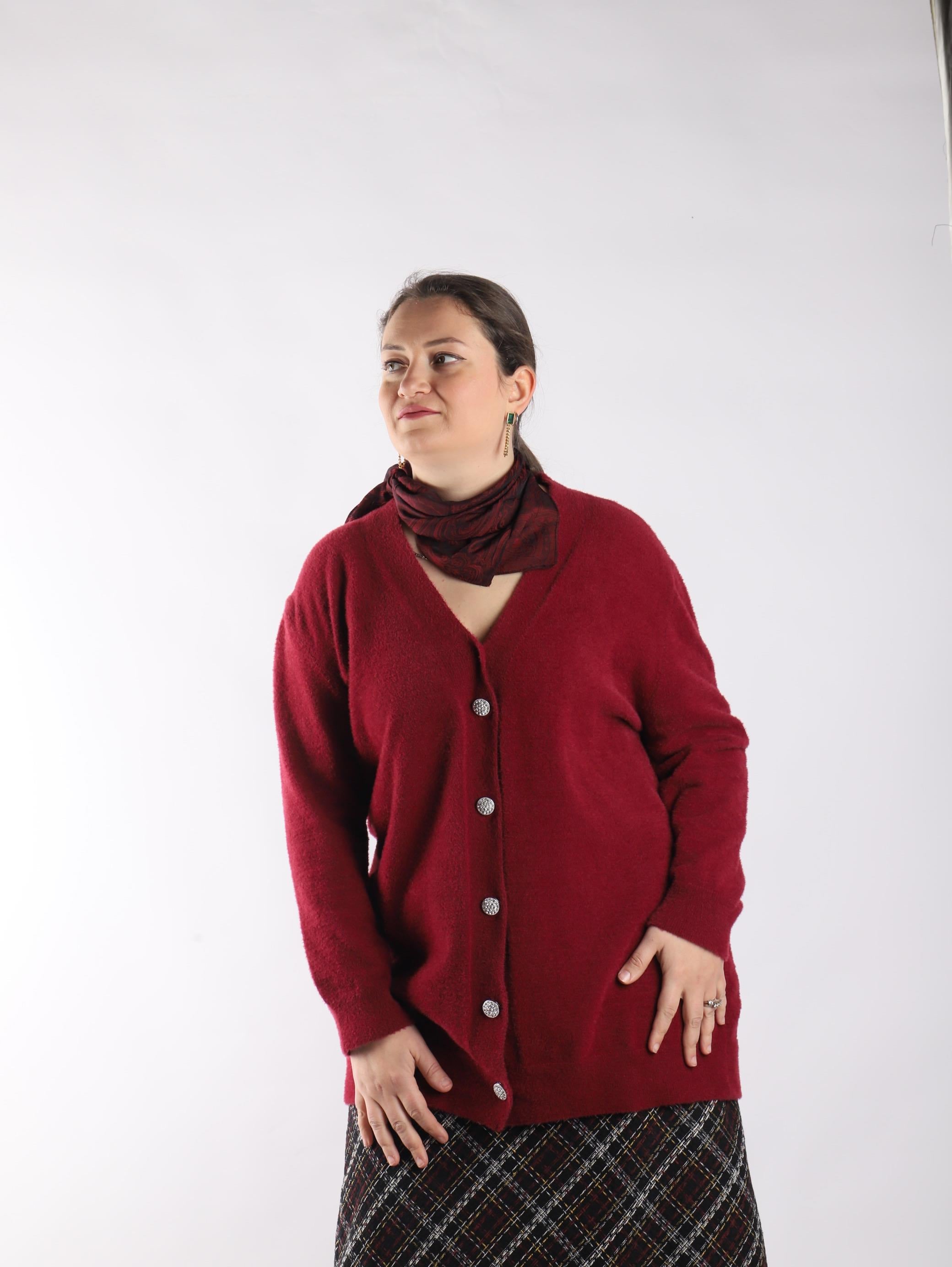 Bedrinxxl, Hırka & Yelek, Angora Hırka Bordo