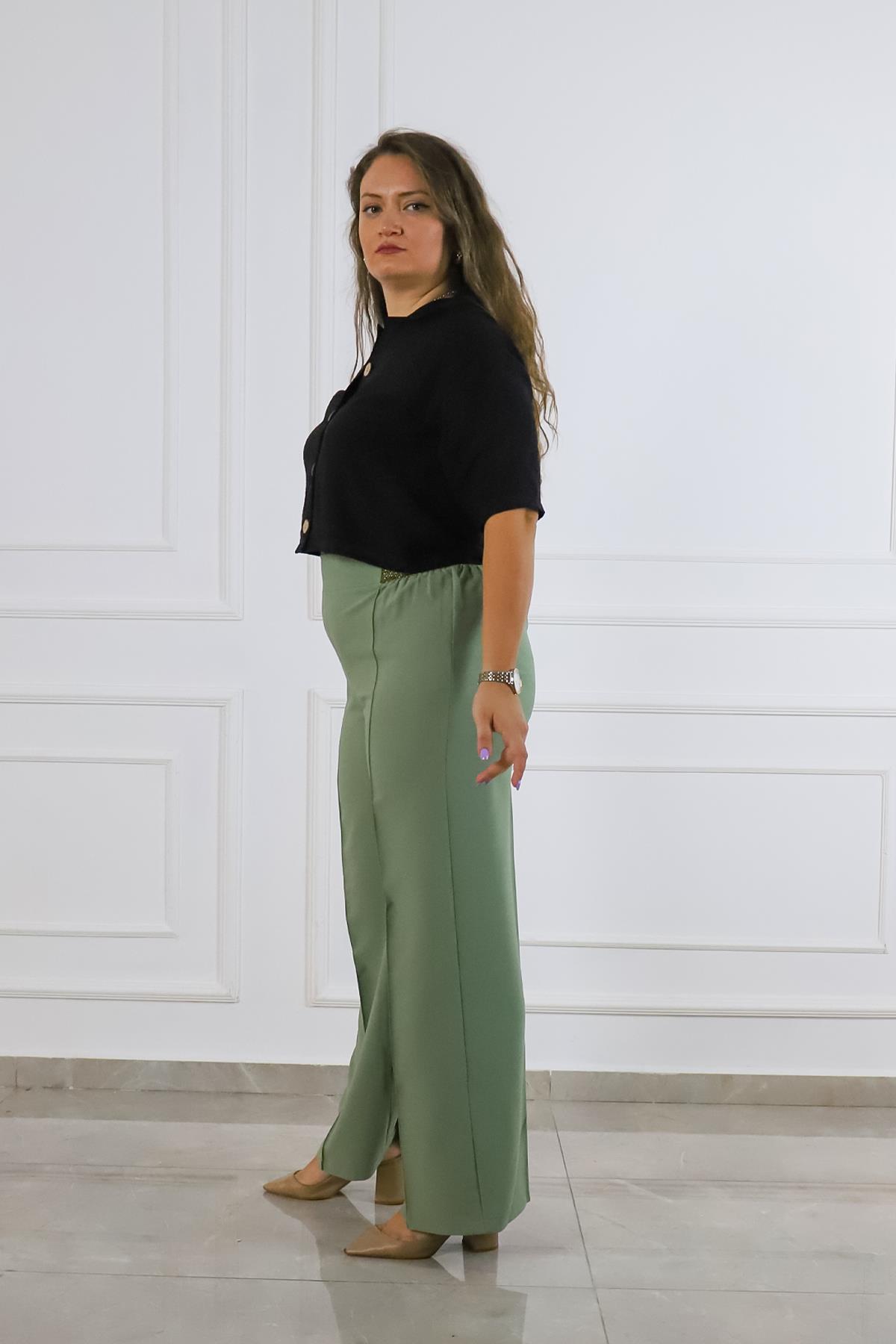 Bedrinxxl, Pantolon, Büyük Beden Joli Pantolon Çağla Yeşili