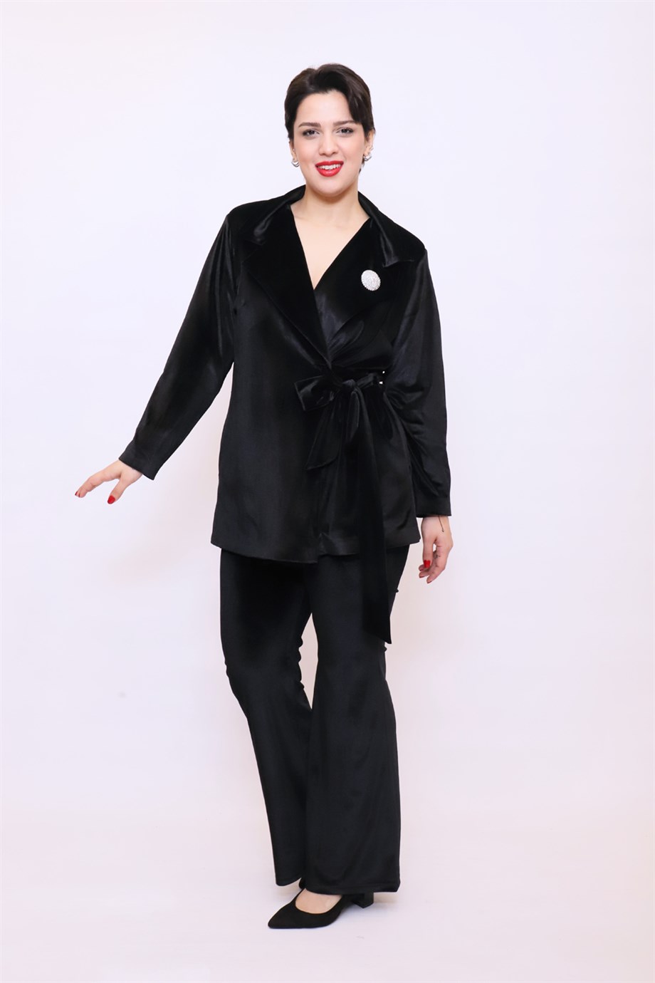 Büyük Beden Moonlight Takım Siyah | büyük beden bayan takım elbise  modelleri | Bedrinxxl | Büyük Beden İkili Takımlar