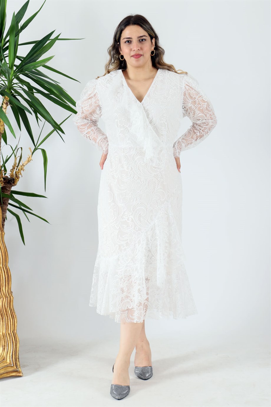 Büyük Beden Dantela Elbise Beyaz| Bedrinxxl | Büyük Beden Abiye Elbise,  Tunik, Genç Buyuk Beden Elbise Tesettür Modelleri ve Fiyatları