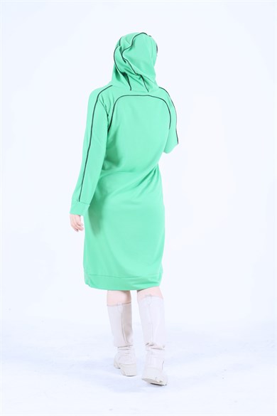 Bedrinxxl, Elbise, Büyük Beden Fermuarlı Elbise Yeşil
