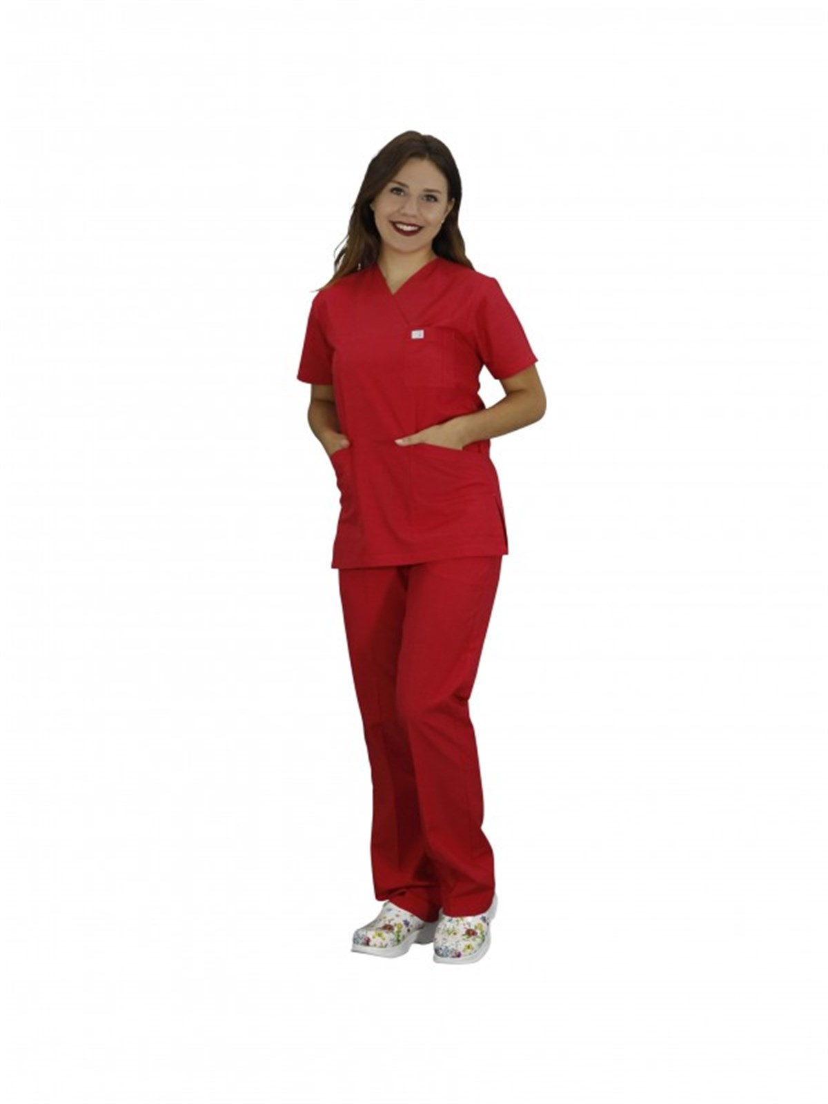 Ameliyathane Forması Kadın Kırmızı