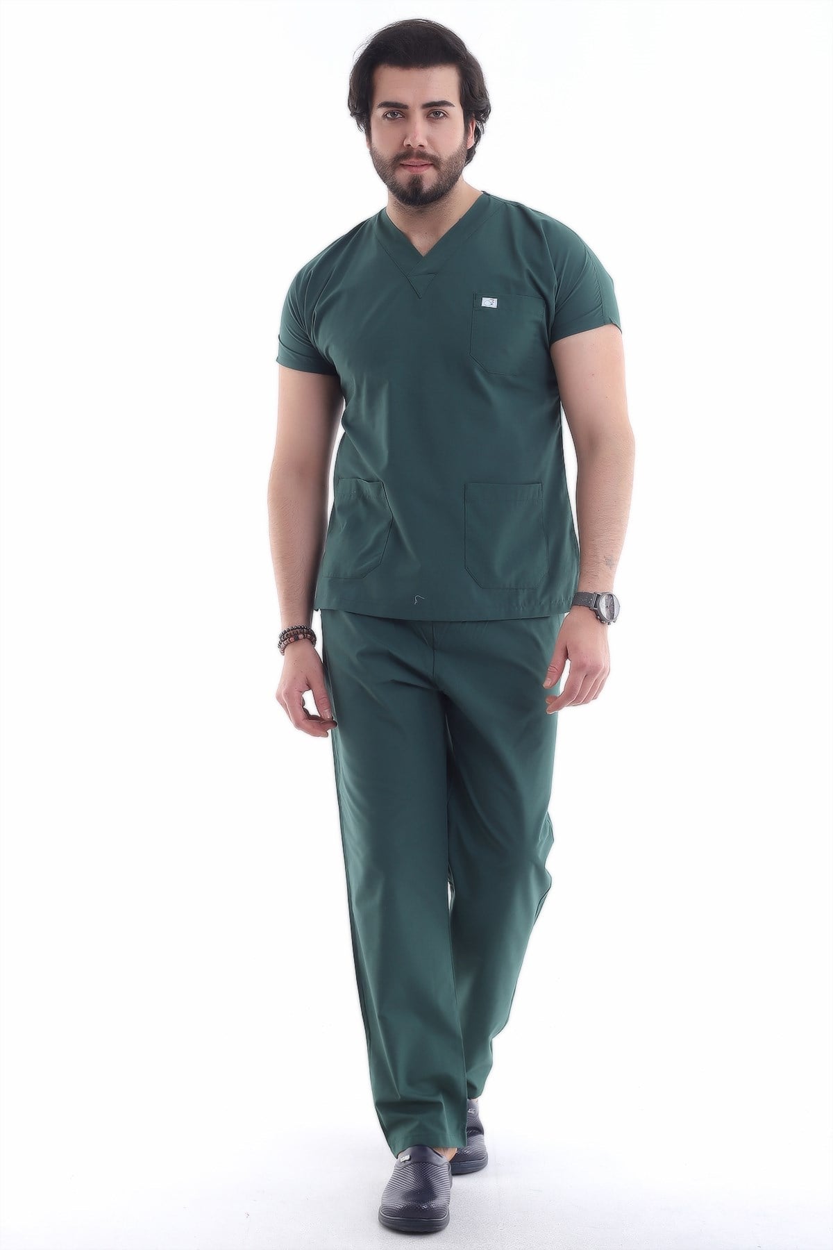 Erkek Doktor Forması Kara Yeşil