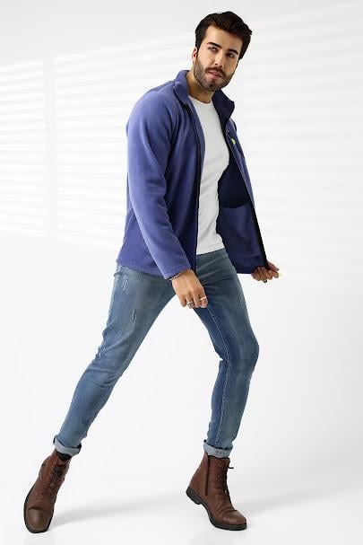 Erkek Hastane Polar Ceket İndigo