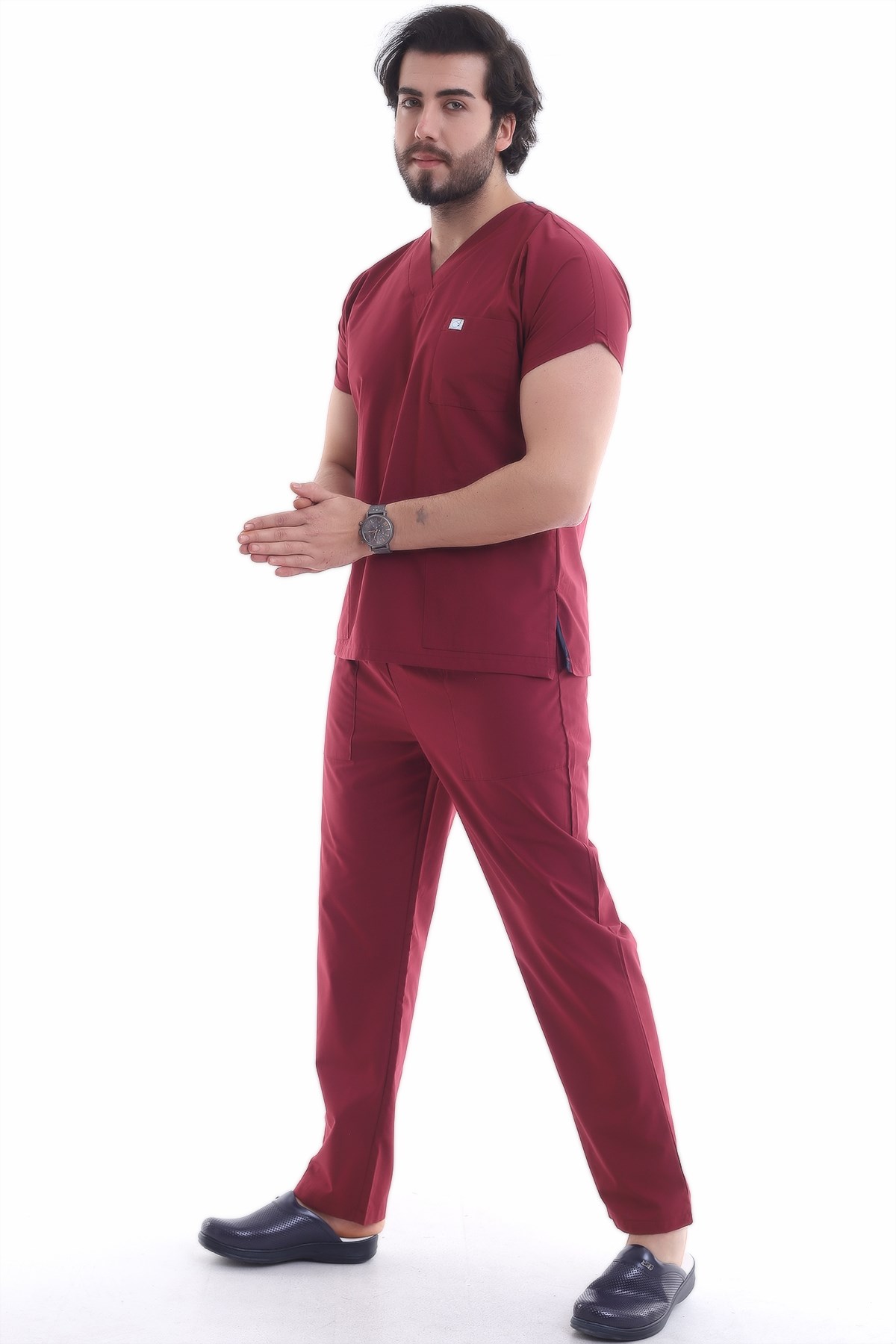 Hemşire Forması Erkek Bordo
