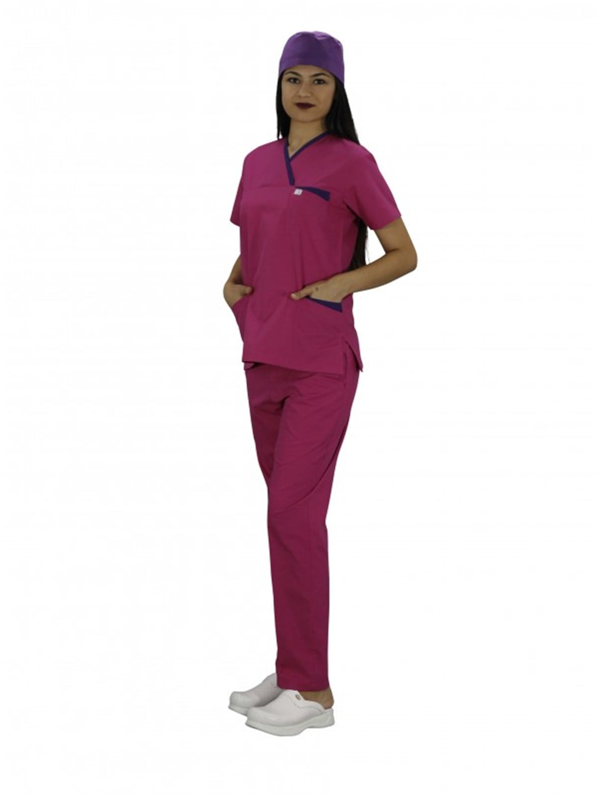 Hemşire Takımı Garnili Pembe