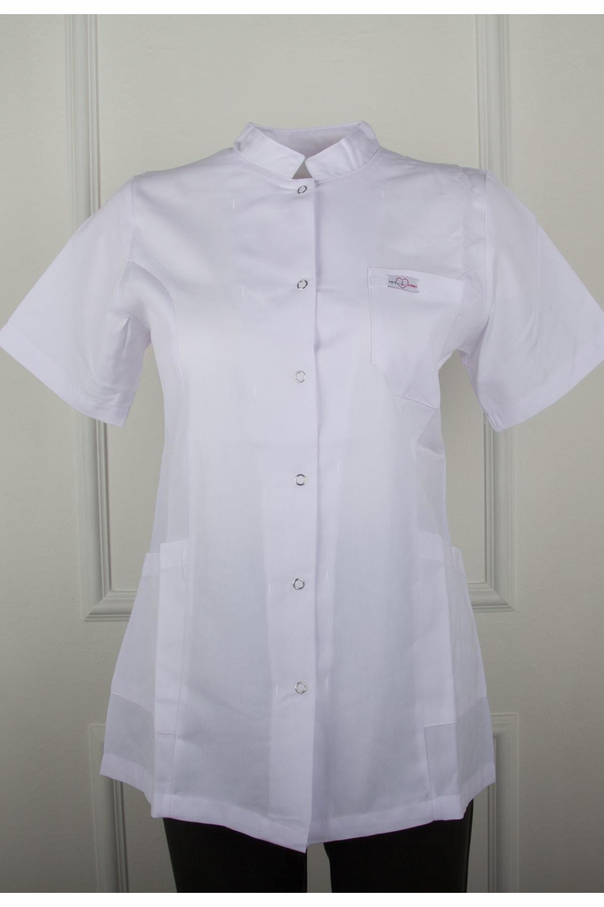 Kadın Doktor Önlüğü Kısa Kol Hakim Yaka