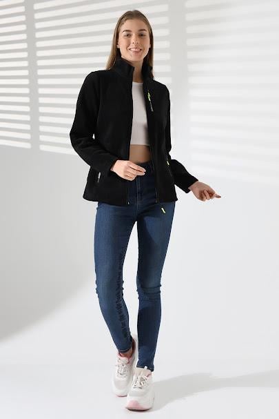 Kadın Hastane Polar Ceket Siyah