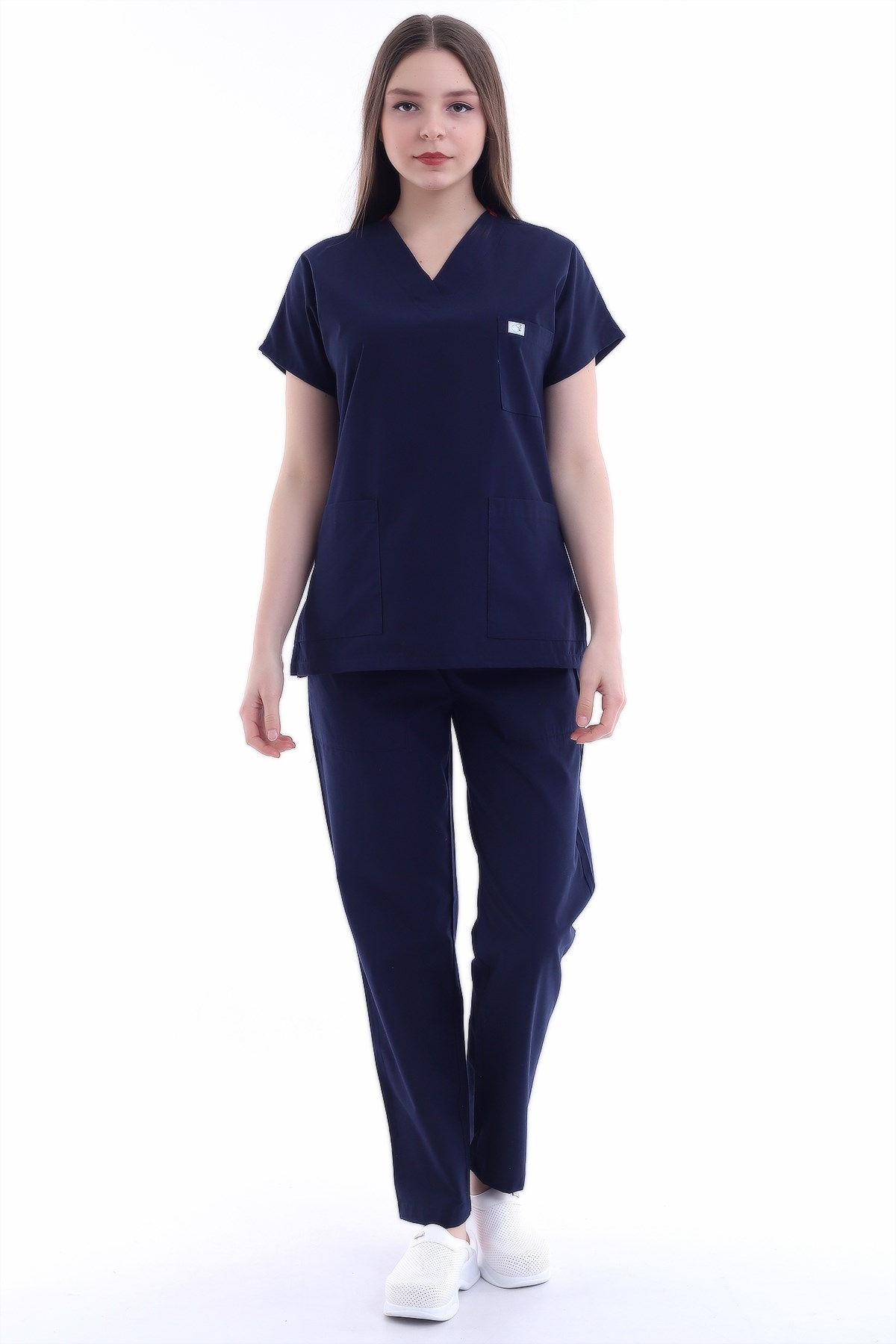 Likralı Hemşire Forması Koyu Lacivert