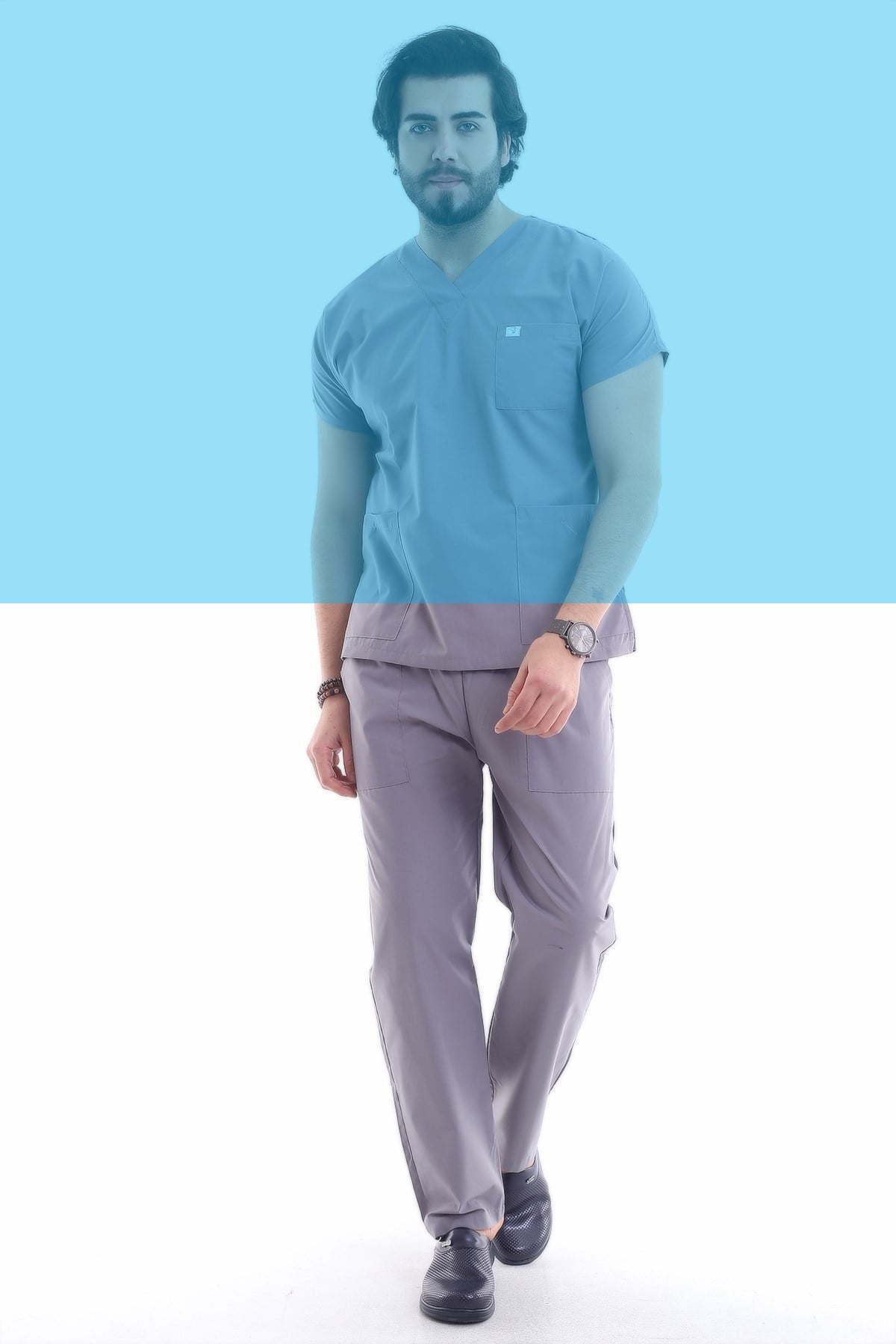 Tek Alt Erkek Pantolon Gri