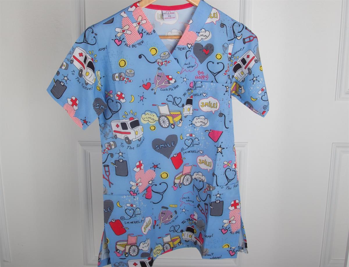 Tek Üst Forma Hastane Desenli