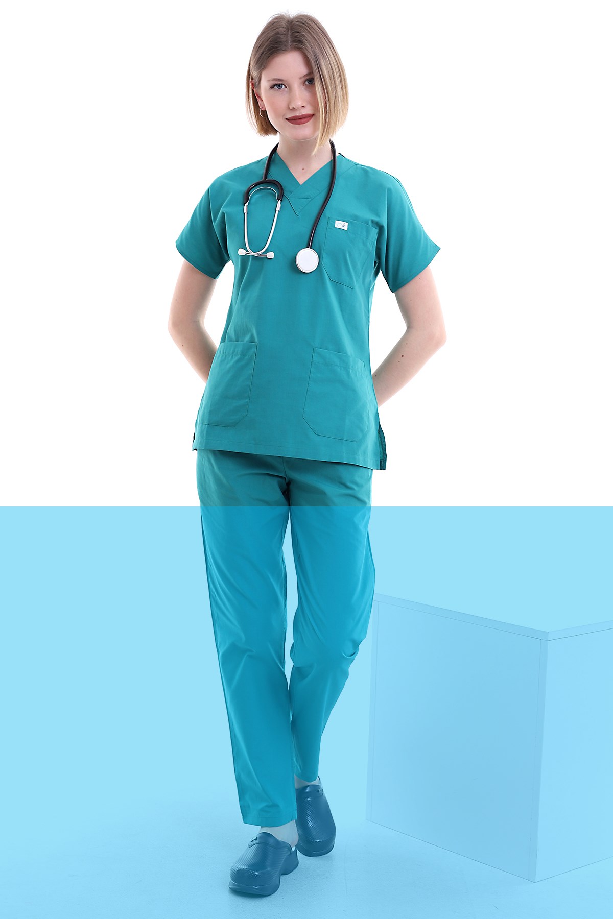 Tek Üst Hemşire Forması Ameliyathane Yeşili