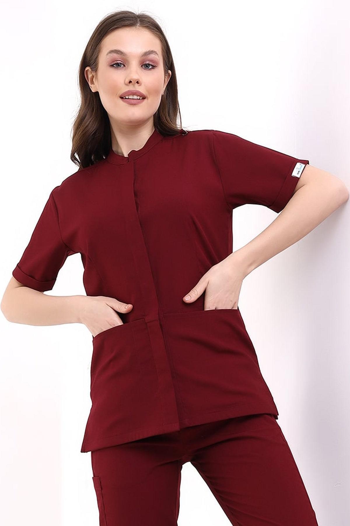 Tıbbi Sekreter Kıyafeti Bordo