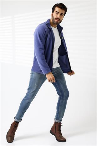 Erkek Hastane Polar Ceket İndigo