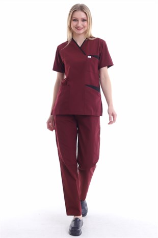 Garnili Bordo Hemşire Forması