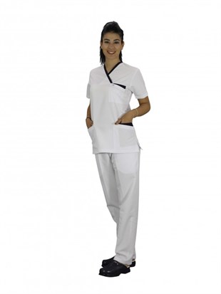 Hemşire Takımı Garnili Beyaz
