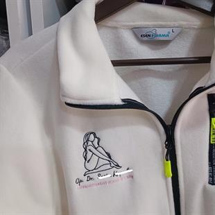 Nakış Logo Baskılı Polar Ceket