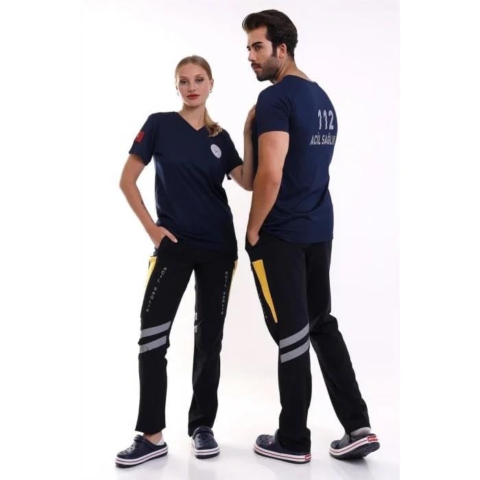 112 Acil Sağlık Dry Touch Kumaş T-Shirt Lacivert Unisex