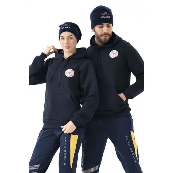112 Acil Sağlık Kapüşonlu Sweatshirt Lacivert Unisex