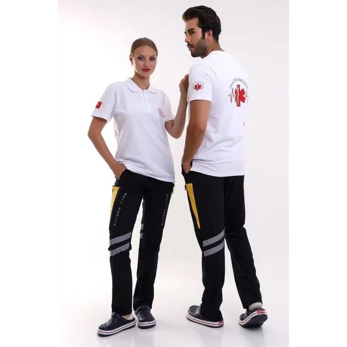 112 Paramedik Tshirt Yakalı Beyaz