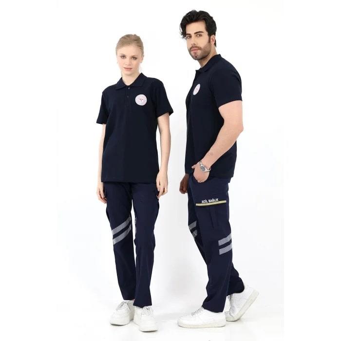 Acil Sağlık Tshirt Yakalı Lacivert